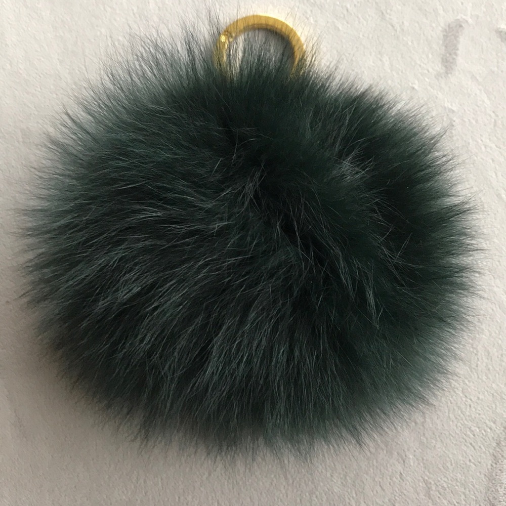 Green Fur Ball Keychain